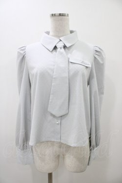 画像1: evelyn / ネクタイ付きシャツ Free アイスグレイ H-25-12-05-1059-LO-BL-NS-ZH