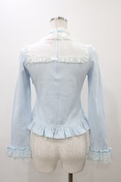 画像2: Angelic Pretty / レース立ち襟切替カットソー Free サックス H-25-12-05-1060-AP-TO-NS-ZH