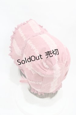 画像2: ALICE and the PIRATES / ヴィクトリアンカード柄ボンネット  ピンク H-25-12-05-1001-PA-AC-NS-ZH