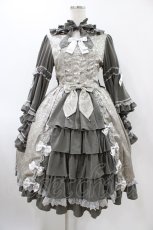 画像1: metamorphose / ノーブルジャガード姫袖ワンピース Free グレー H-25-12-05-1018-ME-OP-NS-ZH (1)