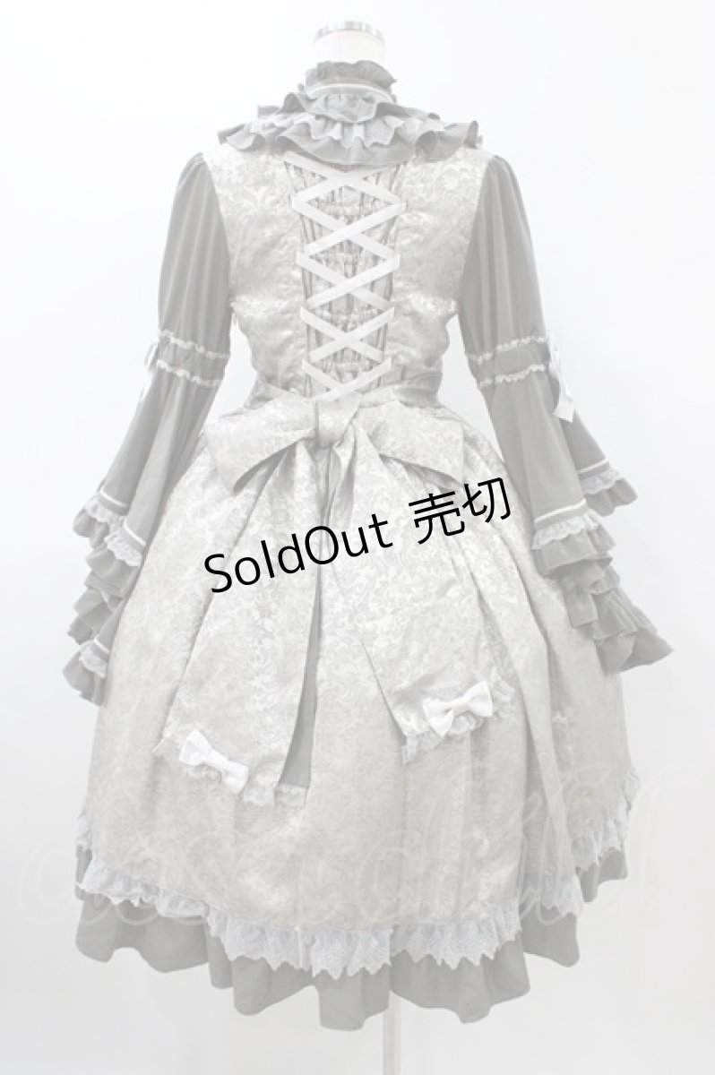 画像2: metamorphose / ノーブルジャガード姫袖ワンピース Free グレー H-25-12-05-1018-ME-OP-NS-ZH (2)