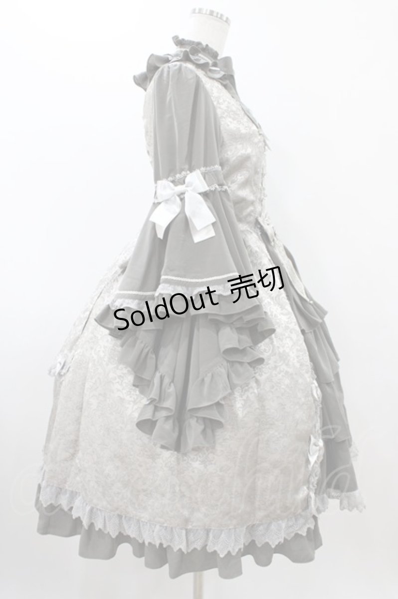 画像3: metamorphose / ノーブルジャガード姫袖ワンピース Free グレー H-25-12-05-1018-ME-OP-NS-ZH (3)