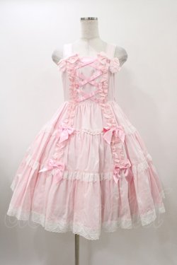 画像1: Angelic Pretty / 肩リボンジャンパースカート Free ピンク H-25-12-05-1022-AP-OP-NS-ZH