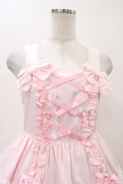 画像4: Angelic Pretty / 肩リボンジャンパースカート Free ピンク H-25-12-05-1022-AP-OP-NS-ZH