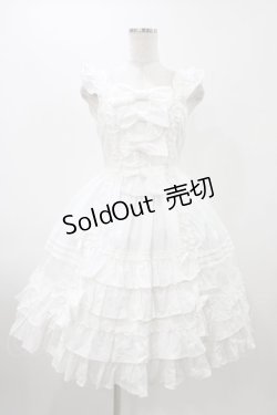 画像1: Angelic Pretty / Sweetフリルジャンパースカート Free ホワイト H-25-12-05-1023-AP-OP-NS-ZH