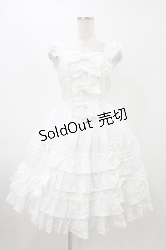 画像1: Angelic Pretty / Sweetフリルジャンパースカート Free ホワイト H-25-12-05-1023-AP-OP-NS-ZH (1)