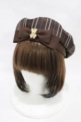 Amavel / Secret Royal Bearベレー帽  ブラウン H-25-12-05-1004-CA-AC-NS-ZH