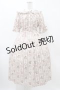 axes femme kawaii / RosyBear柄ワンピース M 生成り H-25-12-05-1029-AX-OP-NS-ZH