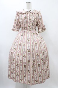 画像1: axes femme kawaii / RosyBear柄ワンピース M 生成り H-25-12-05-1029-AX-OP-NS-ZH