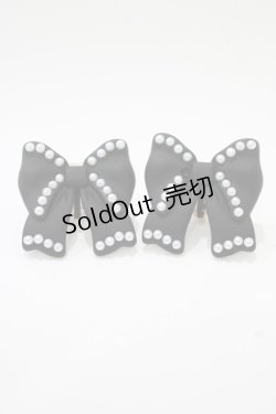 画像1: m petit by misako / AMPLリボンモチーフイヤリング  ブラック H-25-12-05-055-LO-AC-NS-ZH