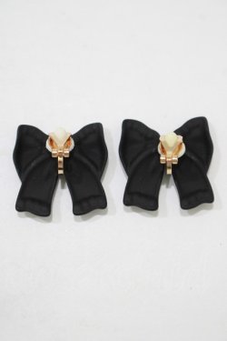 画像2: m petit by misako / AMPLリボンモチーフイヤリング  ブラック H-25-12-05-055-LO-AC-NS-ZH