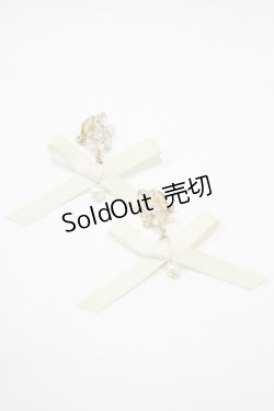 画像1: m petit by misako / AMビジューリボンイヤリング  アイボリー H-25-12-05-057-LO-AC-NS-ZH