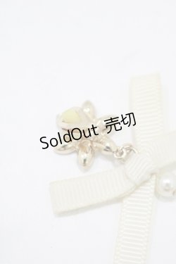 画像2: m petit by misako / AMビジューリボンイヤリング  アイボリー H-25-12-05-057-LO-AC-NS-ZH