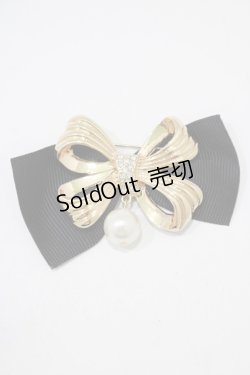 画像1: m petit by misako / AMPLリボンブローチ  ブラック H-25-12-05-059-LO-AC-NS-ZH