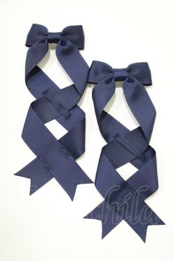 画像2: LOTUS ribbon / ツインテールリボンバレッタ  ネイビー H-25-12-05-075-EL-ZA-NS-ZH