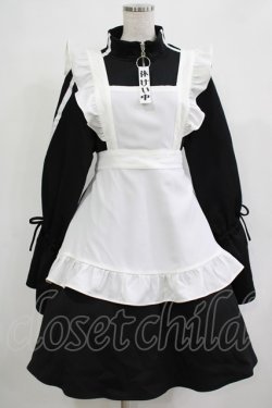 画像1: Favorite / 休憩中*やさぐれメイドのジャージワンピースセット M ブラック H-25-12-05-010-LO-OP-NS-ZH