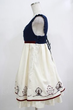 画像2: Amavel / 眠れる森の美女刺繍入りバイカラーデザインジャンスカ Free オフ/ネイビー H-25-12-05-011-CA-OP-NS-ZH