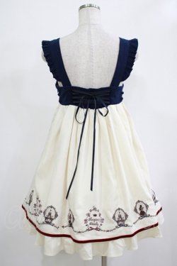 画像3: Amavel / 眠れる森の美女刺繍入りバイカラーデザインジャンスカ Free オフ/ネイビー H-25-12-05-011-CA-OP-NS-ZH