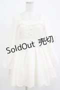 LIZ LISA / ウエストリボン刺繍ワンピース Free ホワイト H-25-12-05-017-LO-OP-NS-ZH
