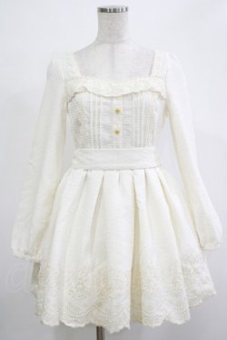画像1: LIZ LISA / ウエストリボン刺繍ワンピース Free ホワイト H-25-12-05-017-LO-OP-NS-ZH