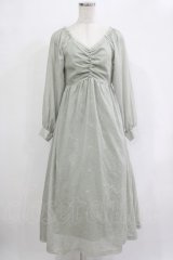 Maison de FLEUR Petite Robe / フラワーフロントシャーリングドレス S Mint H-25-12-05-002-EL-OP-NS-ZH