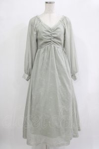 Maison de FLEUR Petite Robe / フラワーフロントシャーリングドレス S Mint H-25-12-05-002-EL-OP-NS-ZH
