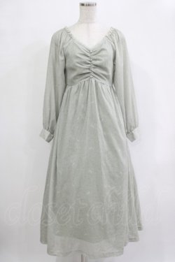 画像1: Maison de FLEUR Petite Robe / フラワーフロントシャーリングドレス S Mint H-25-12-05-002-EL-OP-NS-ZH