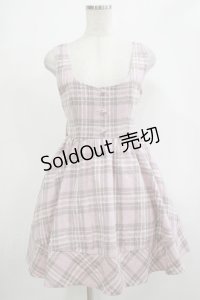 LIZ LISA / チェックジャンパースカート Free ピンク H-25-12-05-019-LO-OP-NS-ZH