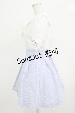 画像2: Secret Honey / ストライプドッキングセーラーワンピース Free オフ/サックス H-25-12-05-020-CA-OP-NS-ZH