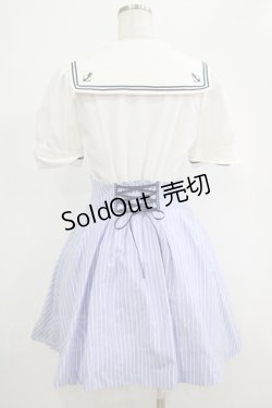 画像3: Secret Honey / ストライプドッキングセーラーワンピース Free オフ/サックス H-25-12-05-020-CA-OP-NS-ZH