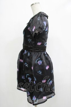 画像2: kokokim / Necorn総柄ワンピース  ブラック H-25-12-06-027-LO-OP-KB-ZH