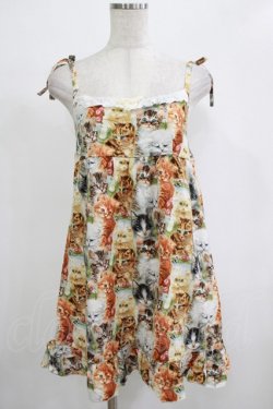 画像1: Nile Perch / キャットプリントキャミワンピース   H-25-12-06-029-LO-OP-KB-ZH