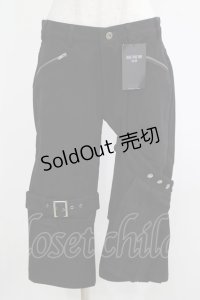 BPN FOR MEN / レッグフラップ付パンツ  ブラック H-25-12-06-036-GO-PA-KB-ZH