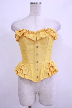 画像1: abilletage / フリルロングコルセット 3 イエロー H-25-12-06-037-GO-ZA-KB-ZH