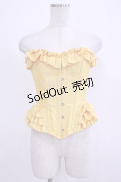 画像1: abilletage / フリルロングコルセット 3 イエロー H-25-12-06-037-GO-ZA-KB-ZH