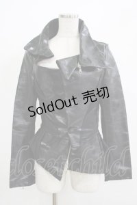 h.NAOTO / レイヤード風レザー切替ジャケット  ブラック H-25-12-06-038-HN-JA-KB-ZH