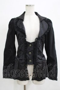 h.NAOTO / ジャガード切替ジャケット  ブラック H-25-12-06-040-HN-JA-KB-ZH