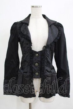 画像1: h.NAOTO / ジャガード切替ジャケット  ブラック H-25-12-06-040-HN-JA-KB-ZH