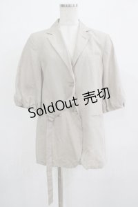 Jane Marple Dans Le Salon / タックスリーブリネンジャケット  グレージュ H-25-12-06-041-JM-JA-KB-ZH