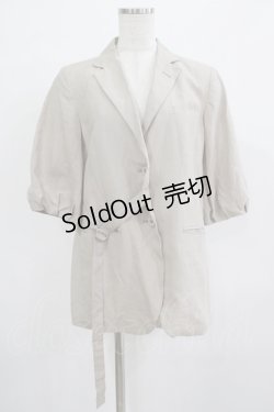 画像1: Jane Marple Dans Le Salon / タックスリーブリネンジャケット  グレージュ H-25-12-06-041-JM-JA-KB-ZH