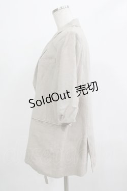 画像2: Jane Marple Dans Le Salon / タックスリーブリネンジャケット  グレージュ H-25-12-06-041-JM-JA-KB-ZH