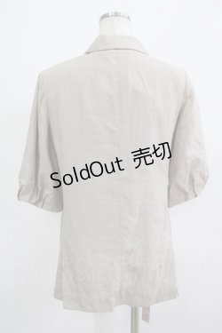 画像3: Jane Marple Dans Le Salon / タックスリーブリネンジャケット  グレージュ H-25-12-06-041-JM-JA-KB-ZH