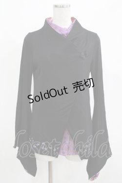 画像1: gouk / 着物袖カーディガン  ブラック H-25-12-06-043-GO-TO-KB-ZH