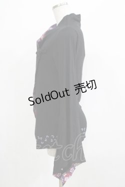 画像2: gouk / 着物袖カーディガン  ブラック H-25-12-06-043-GO-TO-KB-ZH