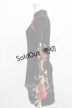 画像2: Qutie Frash / チャイナチュニック  黒×赤 H-25-12-06-044-QU-TO-KB-ZH