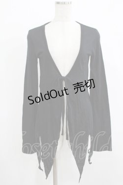 画像1: BPN / イレギュラーカーディガン  ブラック H-25-12-06-045-GO-TO-KB-ZH