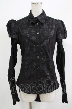 画像1: STEAM / プリント切替ブラウス  ブラック H-25-12-06-047-HN-BL-KB-ZH