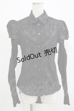 画像1: STEAM / プリント切替ブラウス  ブラック H-25-12-06-047-HN-BL-KB-ZH