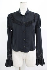 abilletage / スタンドカラーブラウス  ブラック H-25-12-06-049-GO-BL-KB-ZH