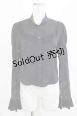 abilletage / スタンドカラーブラウス  ブラック H-25-12-06-049-GO-BL-KB-ZH